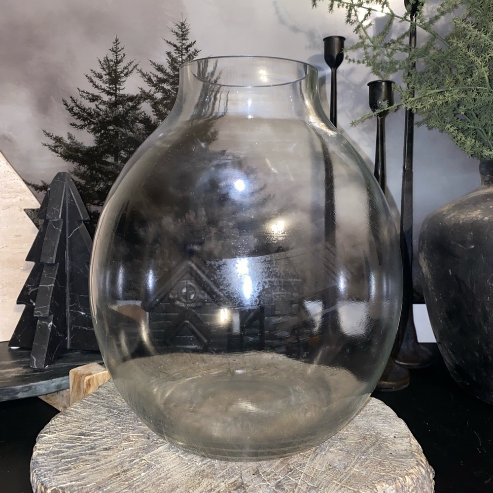 13” Large Glass Vase Home Decor